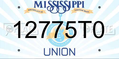 12775T0 Mississippi License Plate
