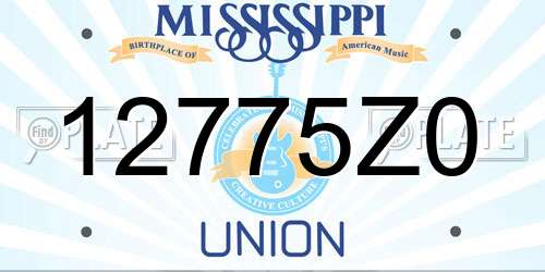 12775Z0 Mississippi License Plate