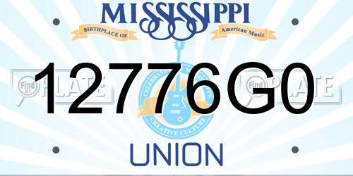 12776G0 Mississippi License Plate