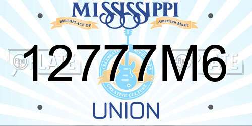 12777M6 Mississippi License Plate