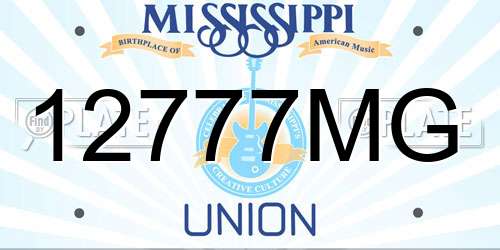12777MG Mississippi License Plate