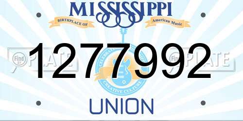 1277992 Mississippi License Plate