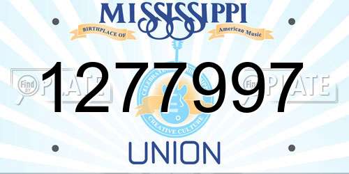 1277997 Mississippi License Plate