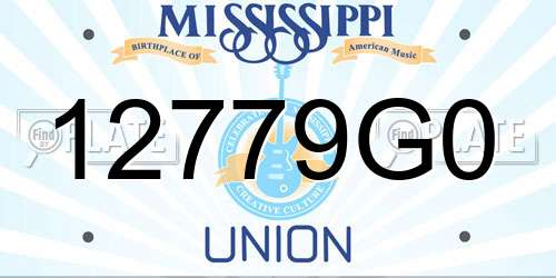 12779G0 Mississippi License Plate