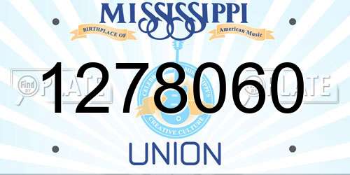 1278060 Mississippi License Plate