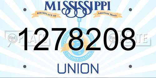 1278208 Mississippi License Plate