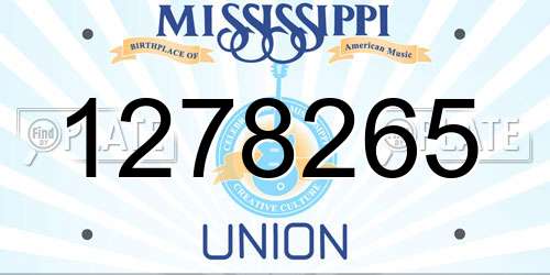 1278265 Mississippi License Plate