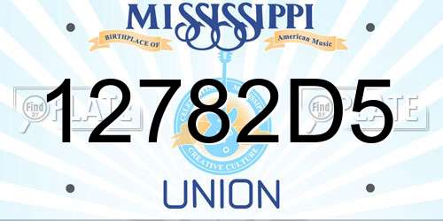 12782D5 Mississippi License Plate