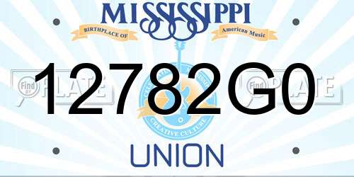 12782G0 Mississippi License Plate