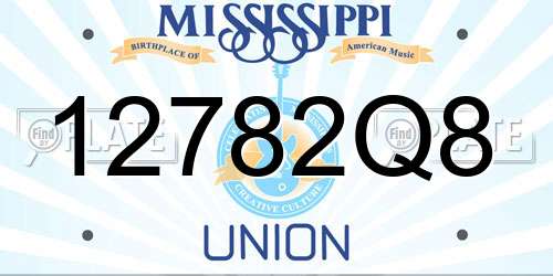 12782Q8 Mississippi License Plate