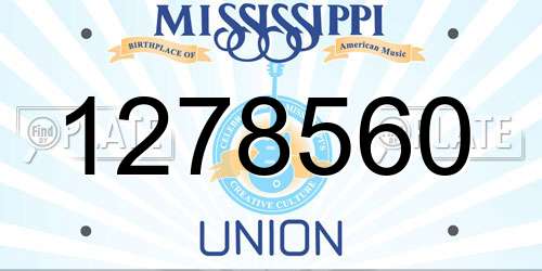 1278560 Mississippi License Plate