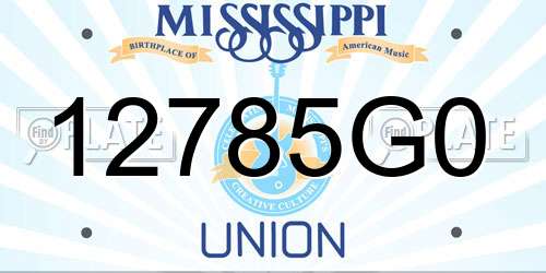 12785G0 Mississippi License Plate