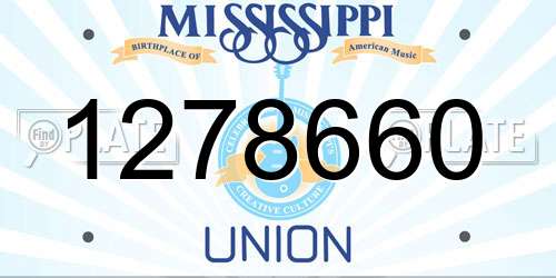 1278660 Mississippi License Plate
