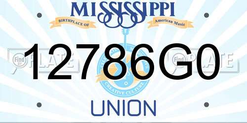 12786G0 Mississippi License Plate