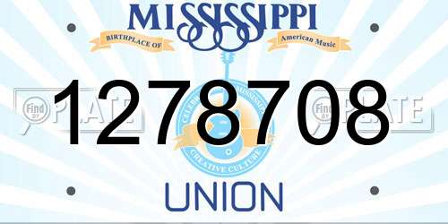 1278708 Mississippi License Plate