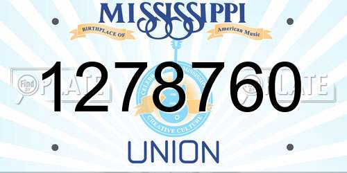 1278760 Mississippi License Plate