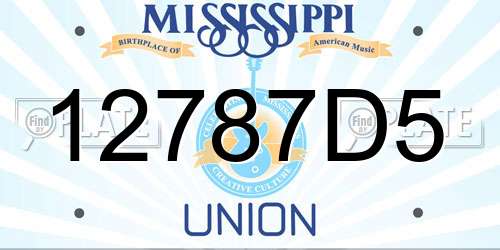 12787D5 Mississippi License Plate