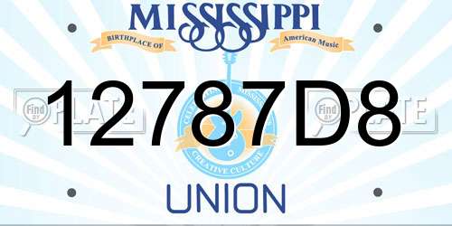 12787D8 Mississippi License Plate