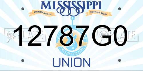 12787G0 Mississippi License Plate