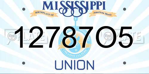 12787O5 Mississippi License Plate