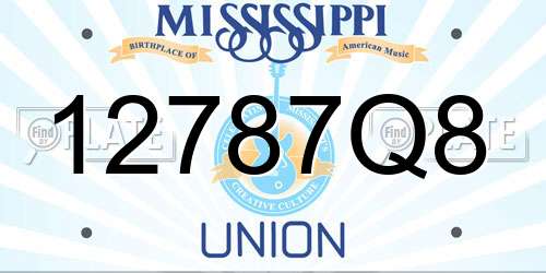 12787Q8 Mississippi License Plate