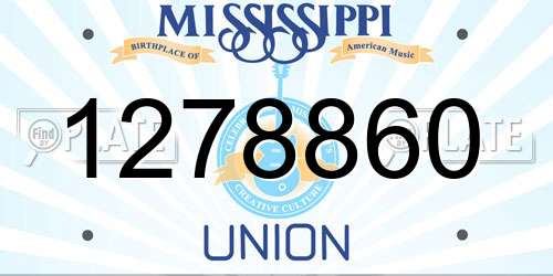 1278860 Mississippi License Plate