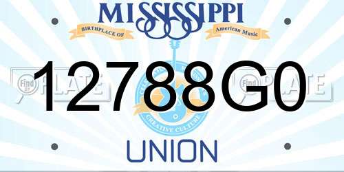 12788G0 Mississippi License Plate