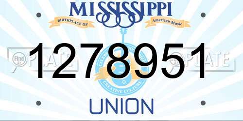 1278951 Mississippi License Plate