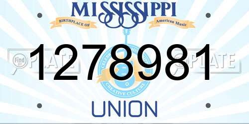 1278981 Mississippi License Plate