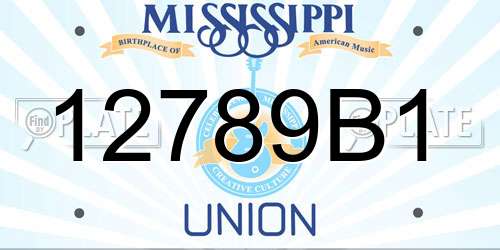 12789B1 Mississippi License Plate