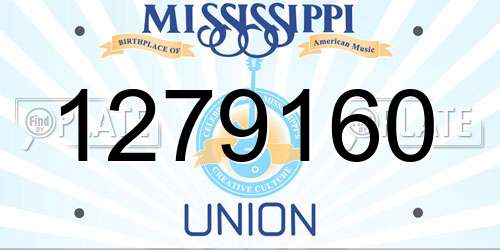1279160 Mississippi License Plate