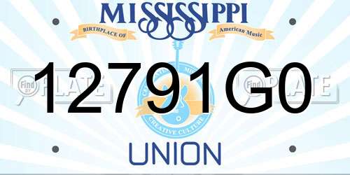 12791G0 Mississippi License Plate