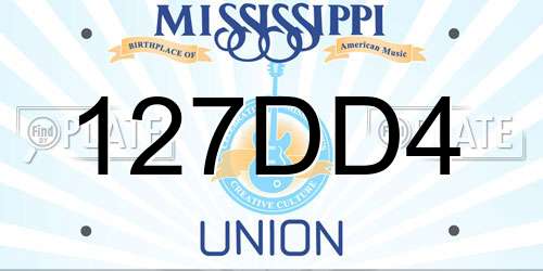 127DD4 Mississippi License Plate