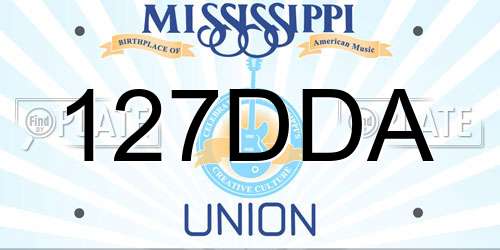 127DDA Mississippi License Plate