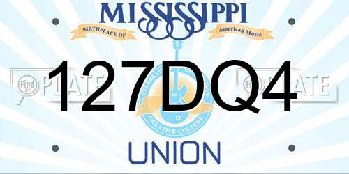 127DQ4 Mississippi License Plate