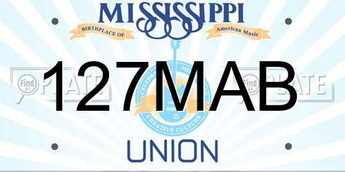 127MAB Mississippi License Plate