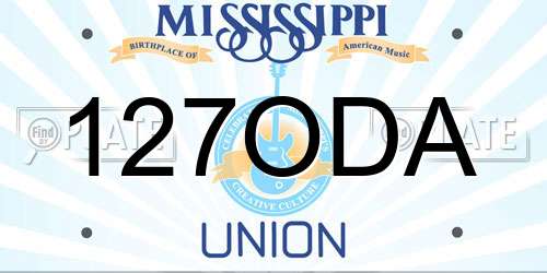 127ODA Mississippi License Plate