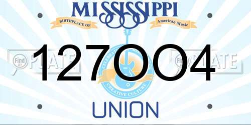 127OO4 Mississippi License Plate