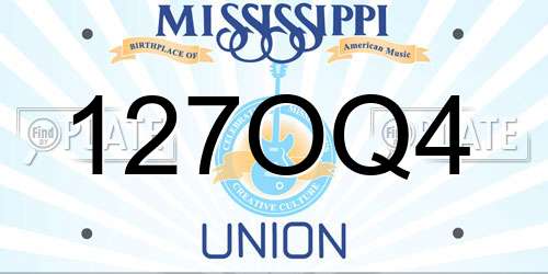 127OQ4 Mississippi License Plate