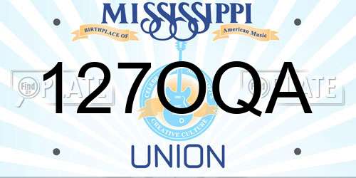 127OQA Mississippi License Plate