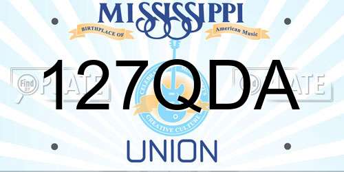 127QDA Mississippi License Plate