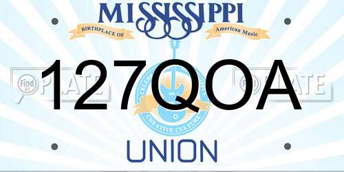 127QOA Mississippi License Plate