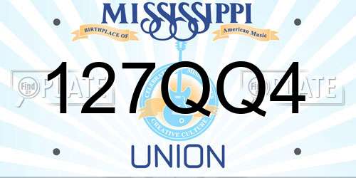127QQ4 Mississippi License Plate