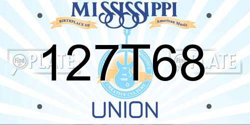 127T68 Mississippi License Plate