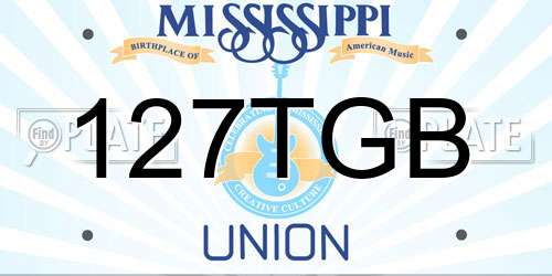 127TGB Mississippi License Plate