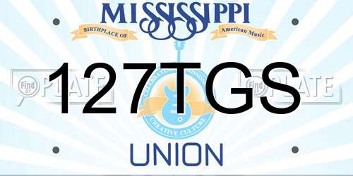 127TGS Mississippi License Plate