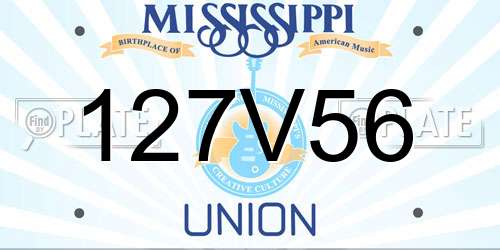 127V56 Mississippi License Plate