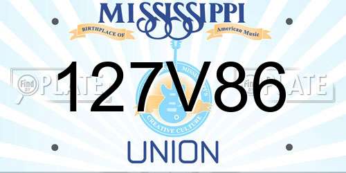 127V86 Mississippi License Plate