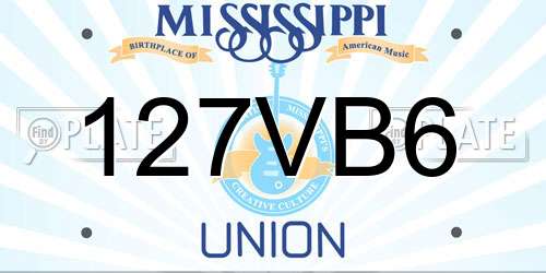 127VB6 Mississippi License Plate