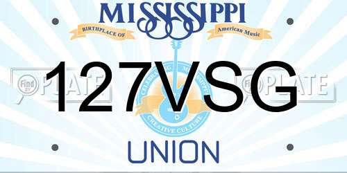 127VSG Mississippi License Plate